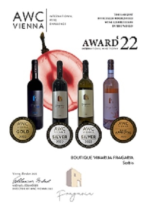 Vina vinarije Fragaria osvojila su medalje na ocenjivanju vina u Beču