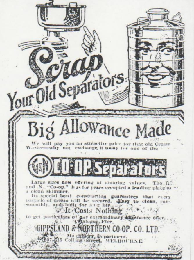 Co-op Separator, Gippsland and Northern Co-operative Co,. Ltd., The Weekly Times, 11 December 1926
